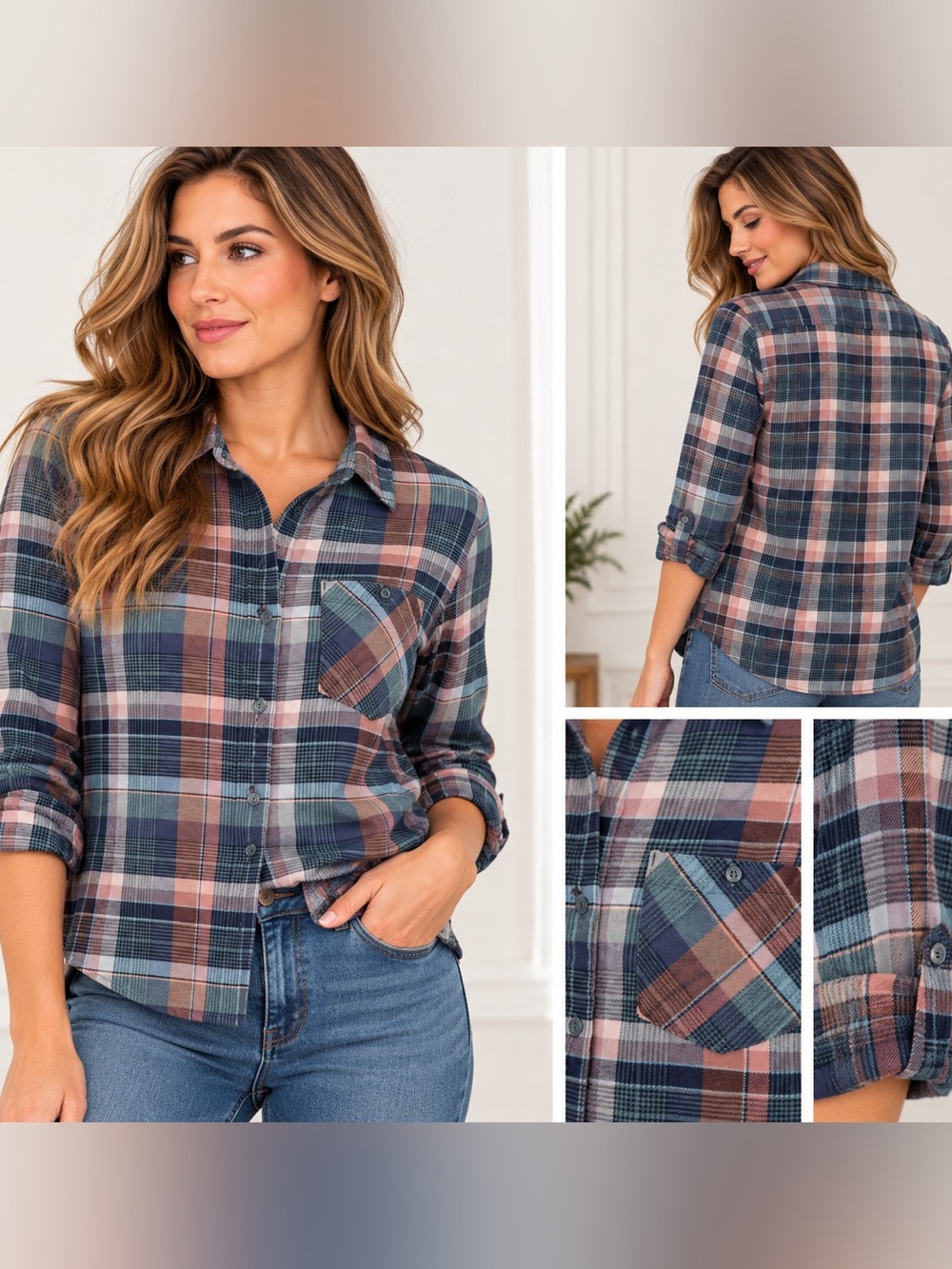 Patagonia Organic Cotton Plaid Flannel Button Down Shirt Women’s Size 8